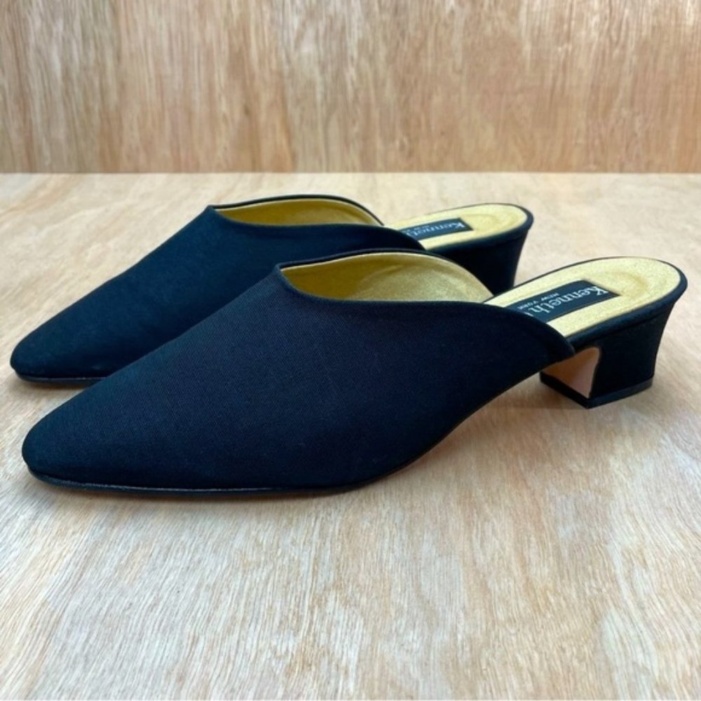 KENNETH Cole New York Vero Cuoio Black Womens Heels Mule Style Size 6.5